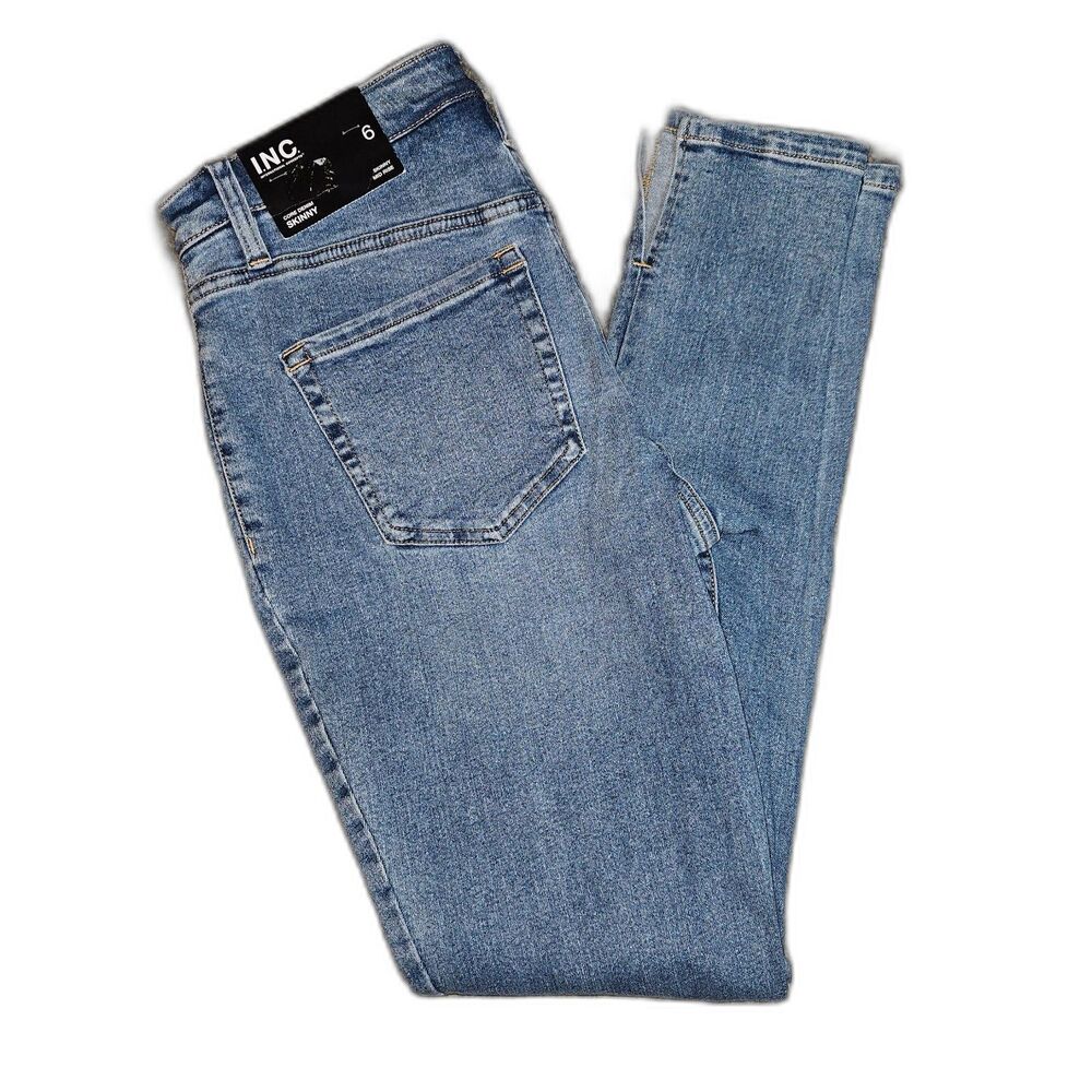 INC Women's Classic Blue Jeans Skinny Mid Rise Size 6 NWT